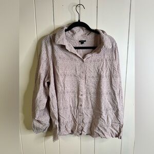 Torrid Eyelet Button Up Long Sleeve Shirt 3X